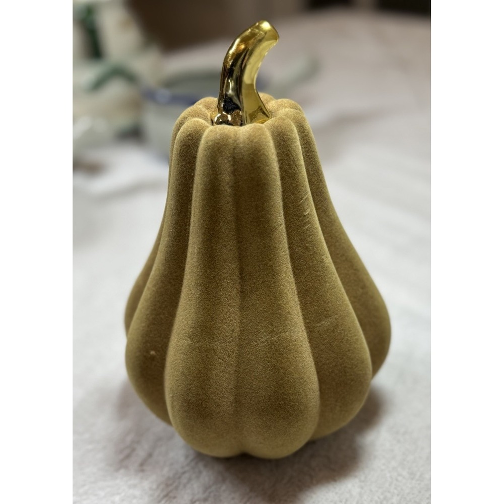 Pumpkin Velvet Ornament Ceramic European Style Home Decor Figurines‎